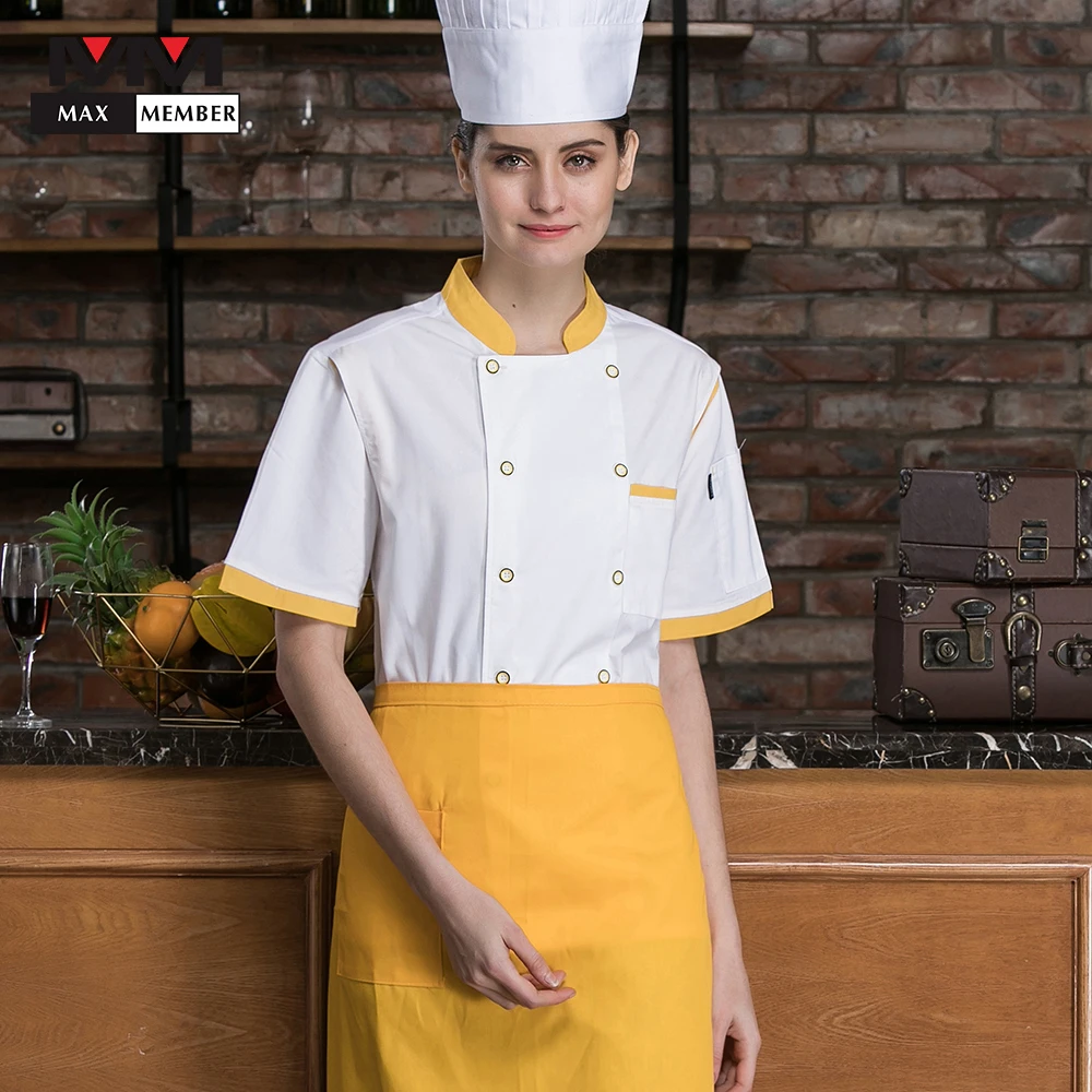Мужская дышащая рабочая одежда шеф повара с короткими рукавами кухонная для