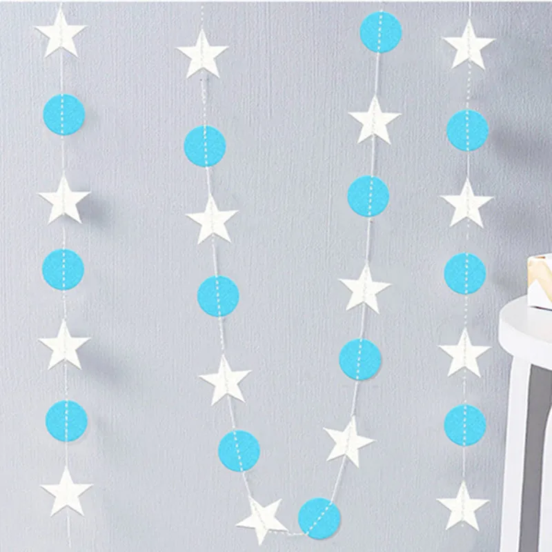 Круглая Бумажная гирлянда со звездами 4 м баннер для мальчиков и девочек