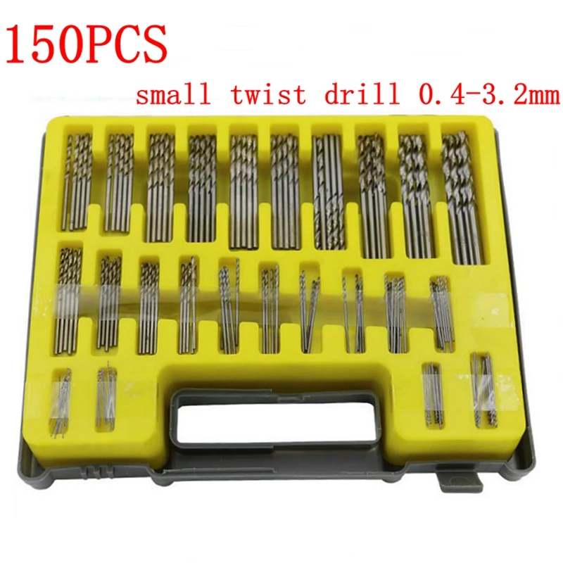 150 шт./компл. сверлильные высокоскоростные стальные спиральные сверла для