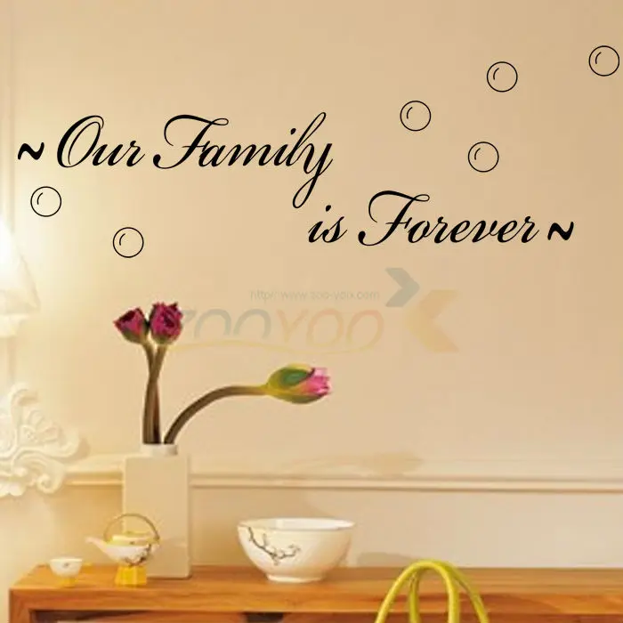 Наклейки на стену Наша семья навсегда|vinyl wall stickers|wall stickerquote decal |