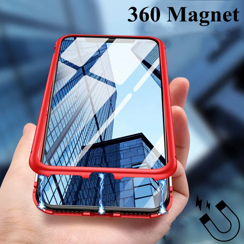 Прозрачный 360 чехол с магнитной адсорбцией для iphone 7, iphone 6 s, 6s plus, чехол для iphone X, 10, iphone 7 plus, роскошный