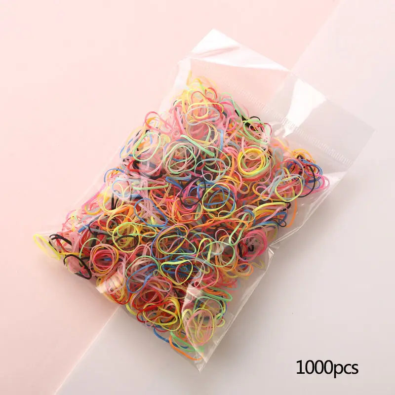 AIKELINA 1000 шт./пакет(маленькая посылка) ребенок ТПУ держатели для волос Резинки из эластичной ткани для девочек с галстуком-бабочкой резинка для волос аксессуары - Цвет: NO11