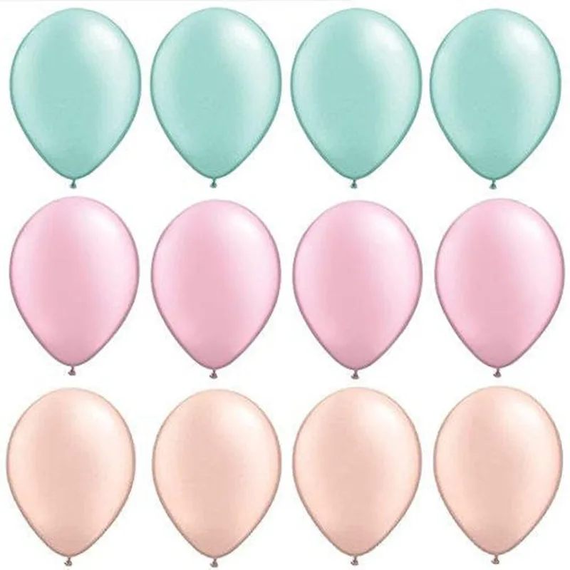 12 шт./лот 10 дюймов смесь розового и белого цвета мятно-зеленого латексный шар для
