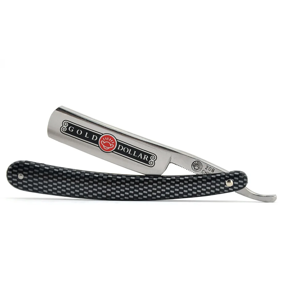 Мужской прямой бритвенный станок нож для резки горла Золотой доллар 208 +