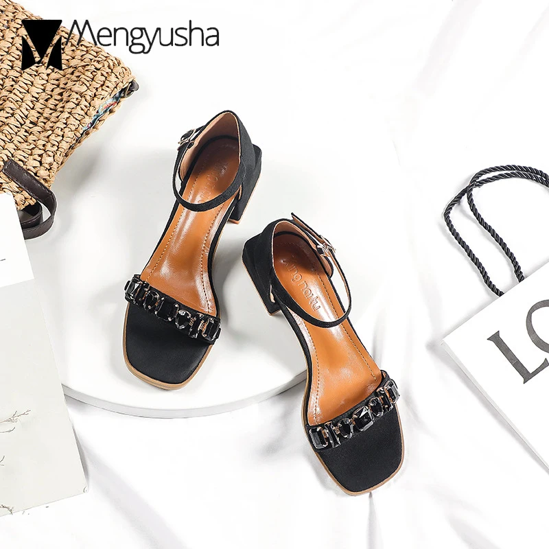 OL/обувь с пряжкой на ремешке женские сандалии со стразами обувь из флока низком