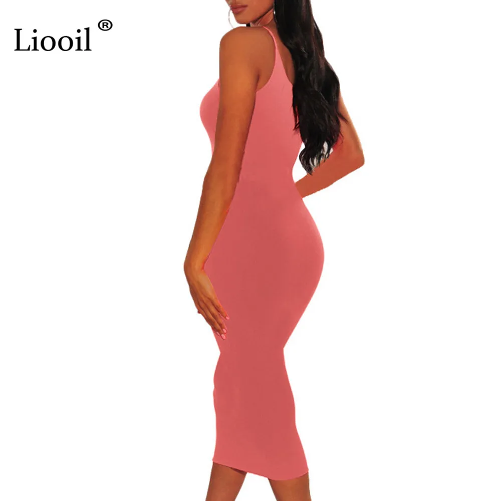 Liooil неоновый оранжевый зеленый спагетти ремень миди Bodycon женское платье новое поступление летние сексуальные платья вечерние платья для ночного клуба