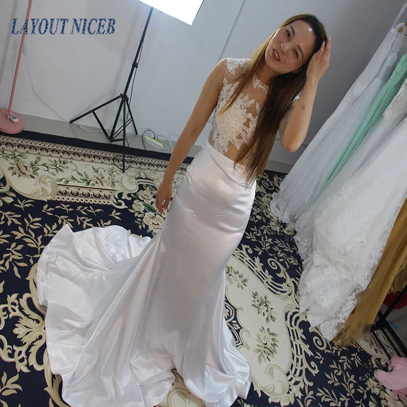 WY23 Роскошные Vestido de Noiva Русалка Свадебные платья с открытой спиной Кружева на