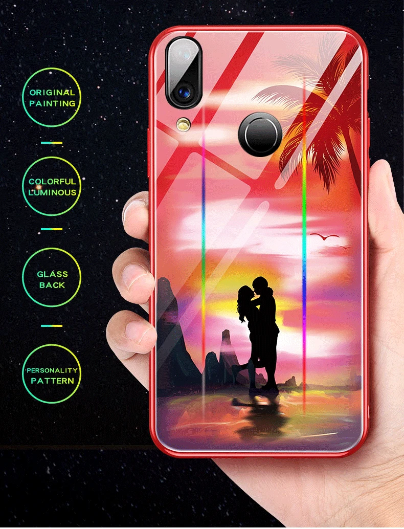 Светящийся чехол для телефона Xiaomi Redmi Note 7 чехлы с ночным сиянием и градиентом