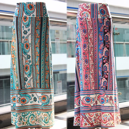 female fashion sheer skirts womens long floral patterns print saia longa plus size skirt maxi 2014 free shipping | Женская одежда