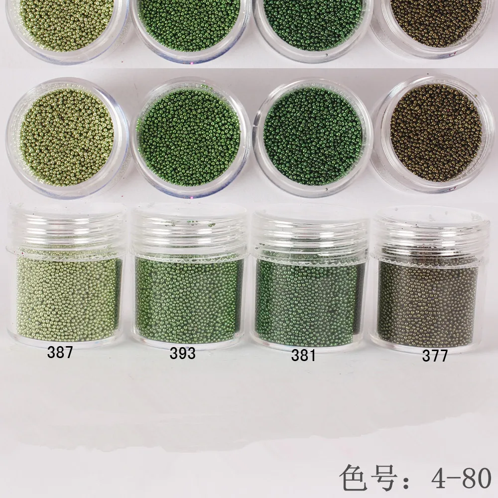 4 вида цветов лак для ногтей 10 мл/коробка Смешанная трава зеленый Шарм Икра бисер