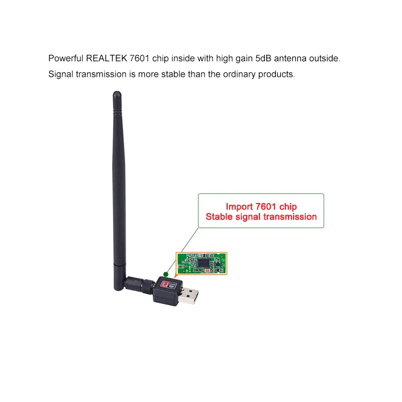 Мини беспроводной Wifi адаптер 150 Мбит/с USB приемник 5 дБ внешняя сетевая карта