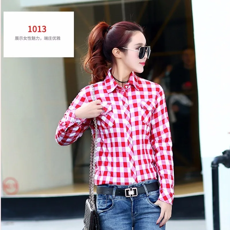 2017 spring autumn wear hair long sleeve plaid shirt leisure students render cotton C3 |