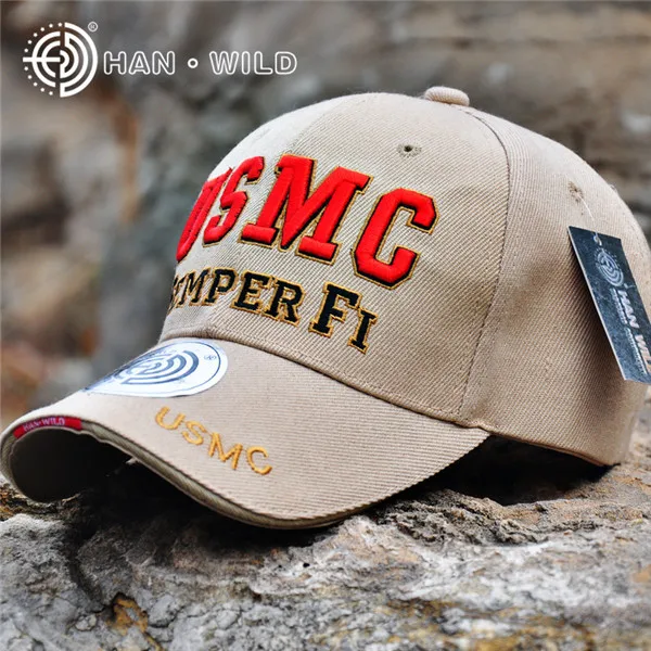 Хаки Новое поступление, тактическая бейсбольная кепка для мужчин USMC, темно-синяя бейсболка, кепка SEMPER FI, Регулируемая Кепка из хлопка, армейская бейсбольная кепка - Цвет: Хаки