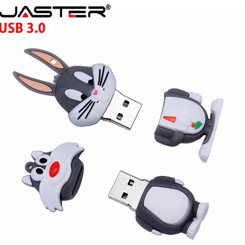 JASTER USB 3,0 Looney ttes usb флеш-накопитель 32 ГБ флеш-накопитель 16 Гб 64 ГБ 4 ГБ жуки кролик Даффи утка мультфильм горячая Распродажа животное ручка-накопитель