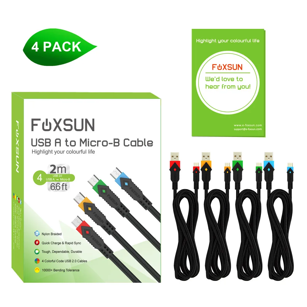 Micro USB Cable Android Charger Nylon Braided Sync and Fast Charging for Samsung Kindle Smartphones Galaxy S7 | Электроника