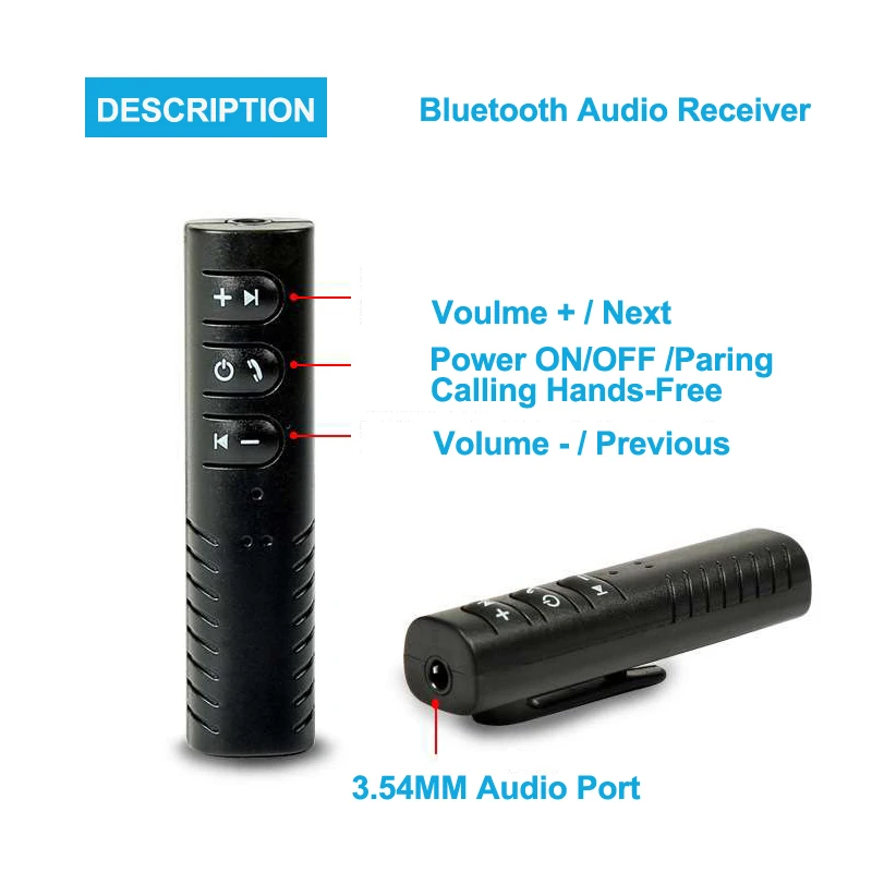 Автомобильный Bluetooth AUX 3 5 мм разъем приемник громкой связи Вызов адаптер