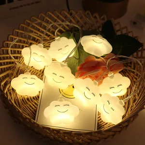 СВЕТОДИОДНАЯ Гирлянда в виде белых облаков, сказочные ночные огни для детской спальни, гирлянда на свадьбу, Рождество, на батарейках