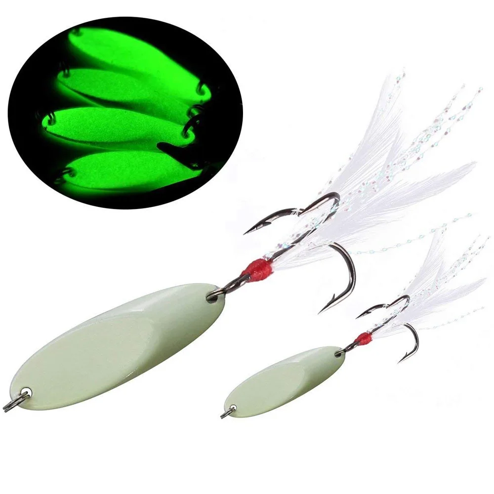 5 шт. светящиеся ложки металлические рыболовные приманки жесткая приманка с