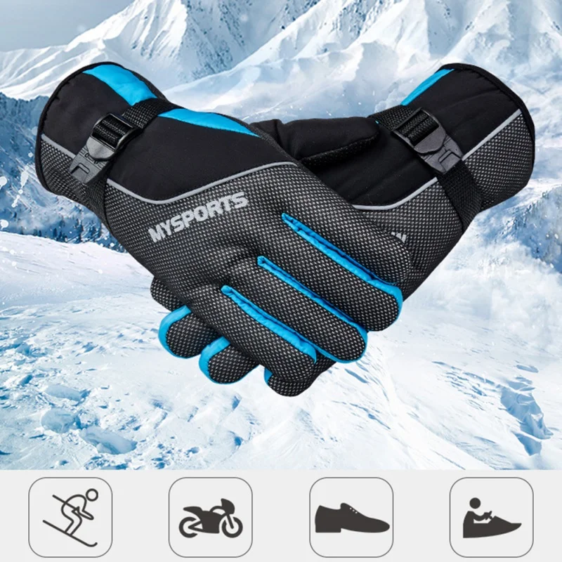 

2018 Men's Ski Gloves Fleece Snowboard Gloves Snowmobile Motorcycle Riding Winter Windproof Waterproof Unisex Snow Gloves