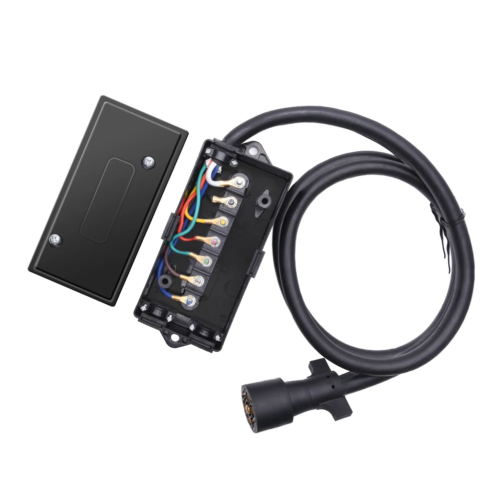 MICTUNING 7 способ прицепа разъем провода всепогодный встроенный трейлер шнур с 7 Банды Распределительная коробка(8 футов) для автомобиля RV