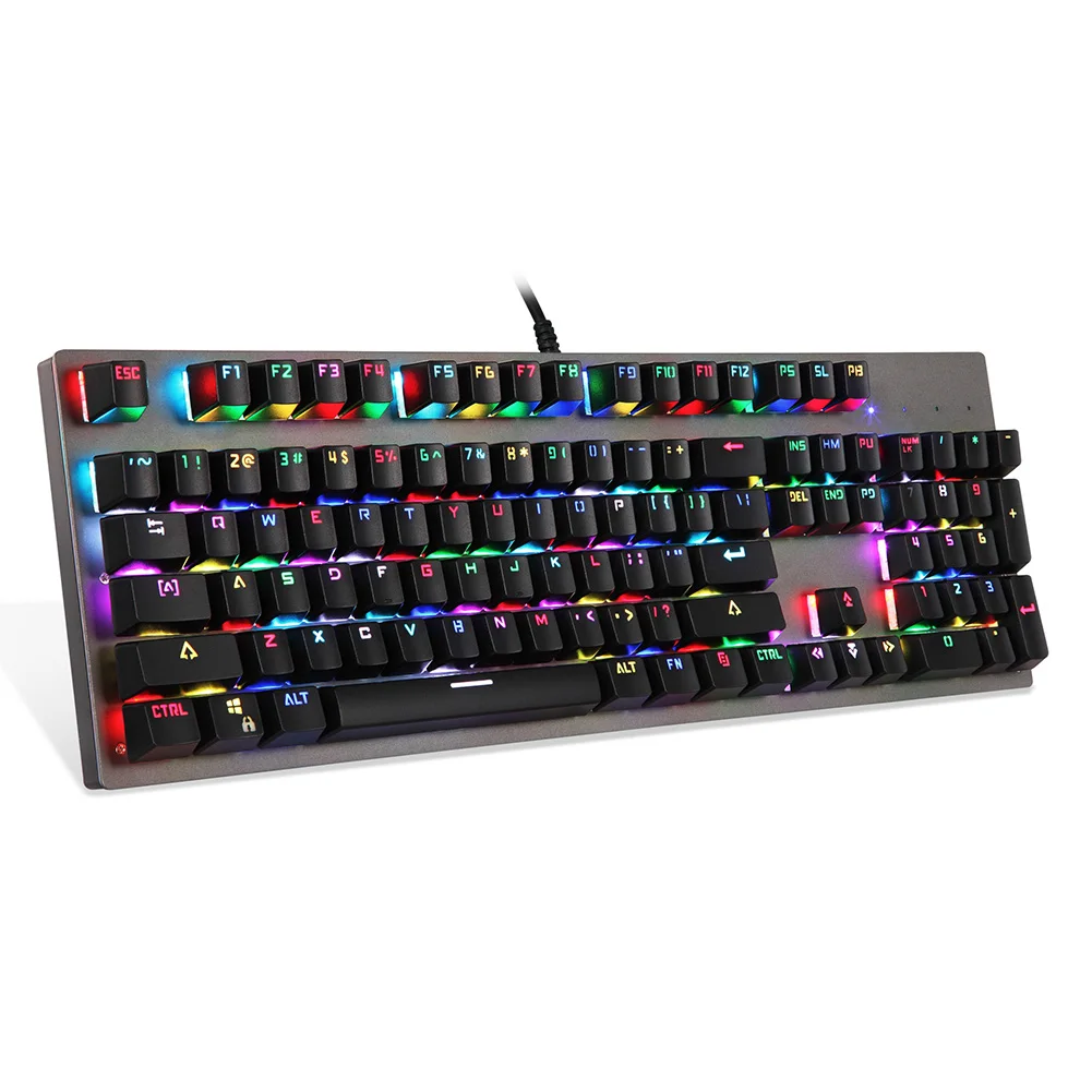 Mechanical Keyboard Kailh Box Switch USB Wired RGB Backlight 104 Keys for Gaming QJY99