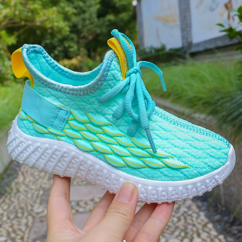 Вязаные кроссовки для мальчиков и девочек детские школьные спортивные милые