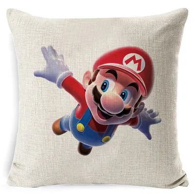 Фиолетовый Fokusent Чехлы Super Mario подушки Творческий хлопок льняная Подушка Чехол отель Подушка Чехол для подушки Cojine Марио - Цвет: Фиолетовый