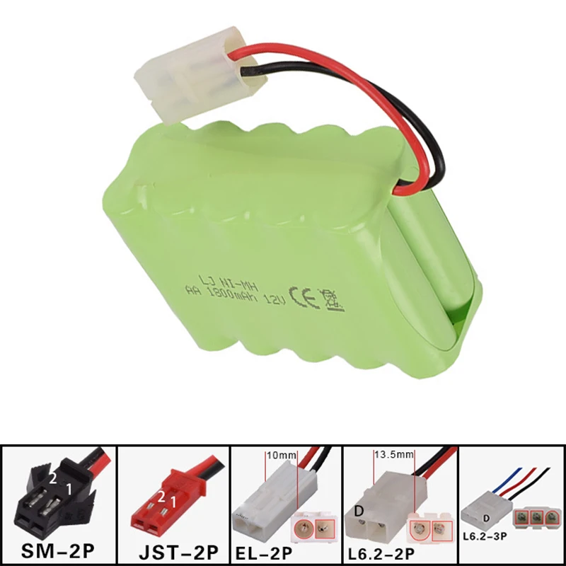 Аккумуляторная батарея AA Ni MH X 12 В 1800 мА · ч|batteries toy cars|12v electric carbattery rechargeable |
