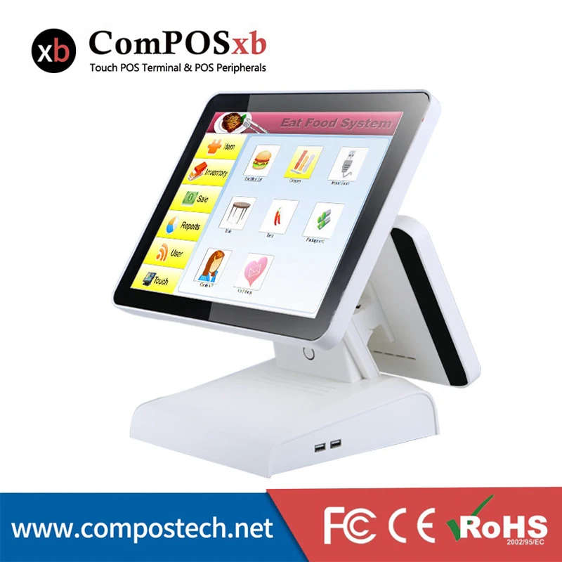 The 15-inch pos system has a 12-inch LCD display that displays commercial computers retail and restaurant checkout | Компьютеры и офис