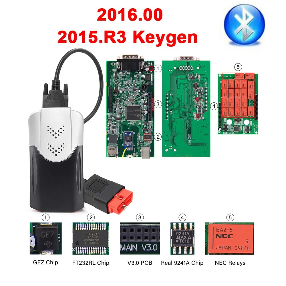 New Case BT Multidiag Pro CDPTCS. R3/. R1 V3.0 реле NEC Real 9241A Blueooth OBD2 автомобильный грузовик диагностический инструмент CDP Pro,00 - Цвет: New Case BT