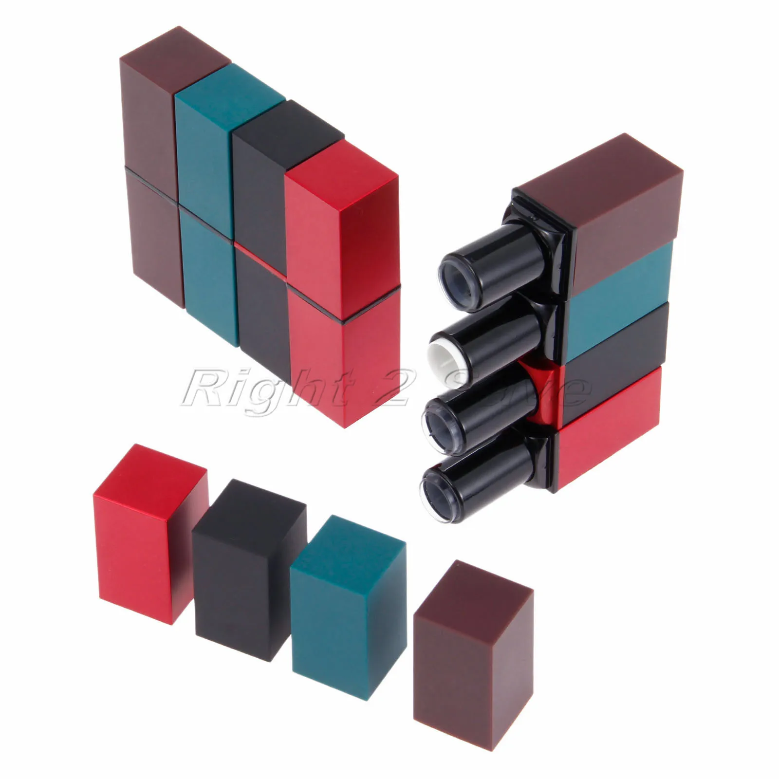 Пустые губные помады ручной работы 2 шт. АБС пластик черный красный зеленый