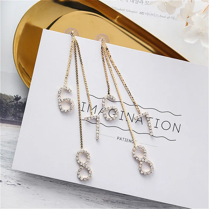 Nihaojewelry личность цифровой кисточкой Серьги каблук 10 см длинной цепи для Женщины