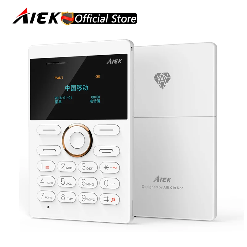 Новое поступление ультра тонкий AIEK/AEKU E1 сотовый мини телефон карта