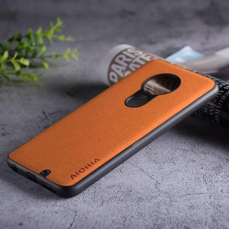 Текстильный чехол для moto rola moto G7 Plus G5S Plus, Мягкий ТПУ силиконовый материал и текстильный кожаный чехол, чехлы для moto G6 Plus - Цвет: orange