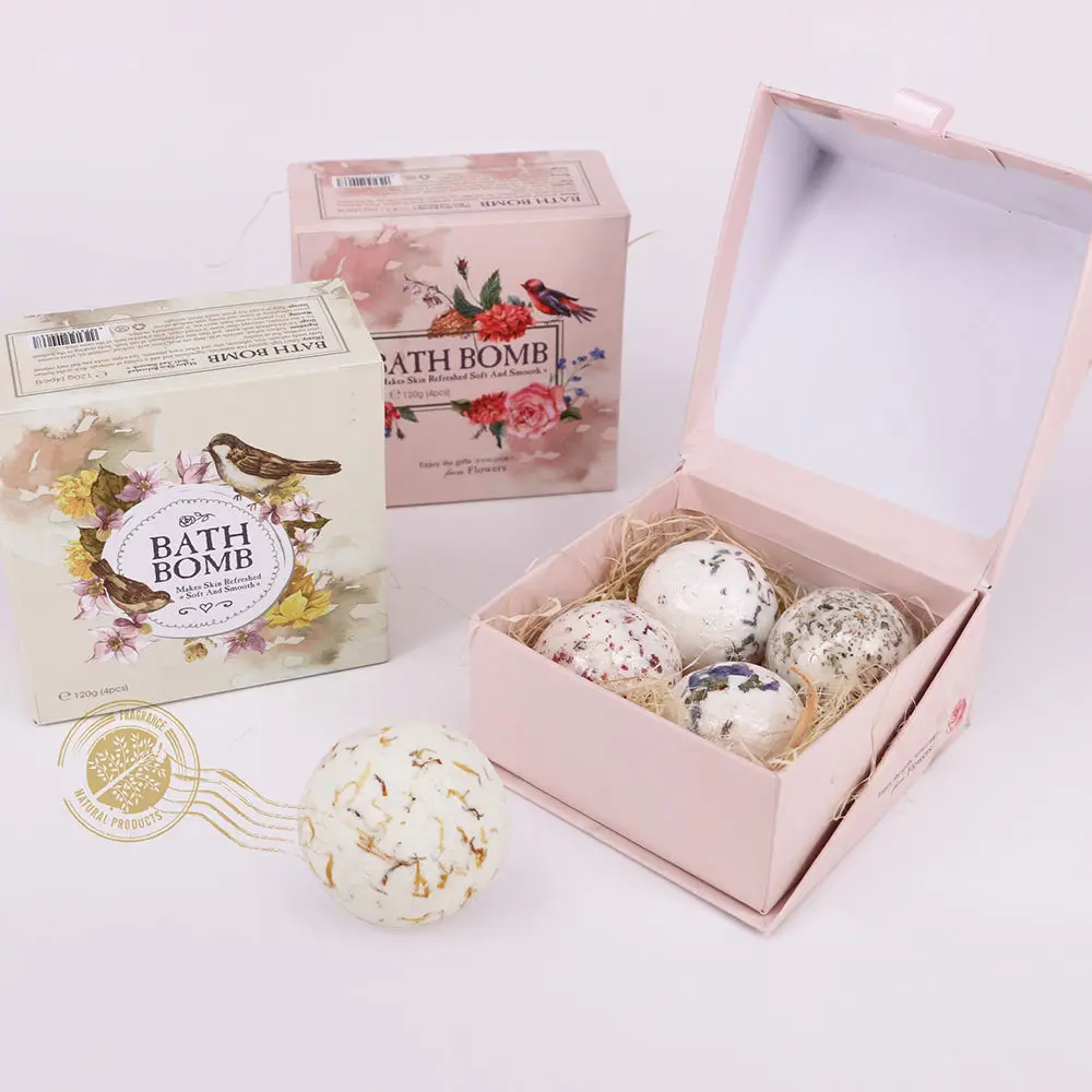 Шт. 4 шт. натуральный морской Соль для ванной мяч набор лаванды розы пузырь бомбы