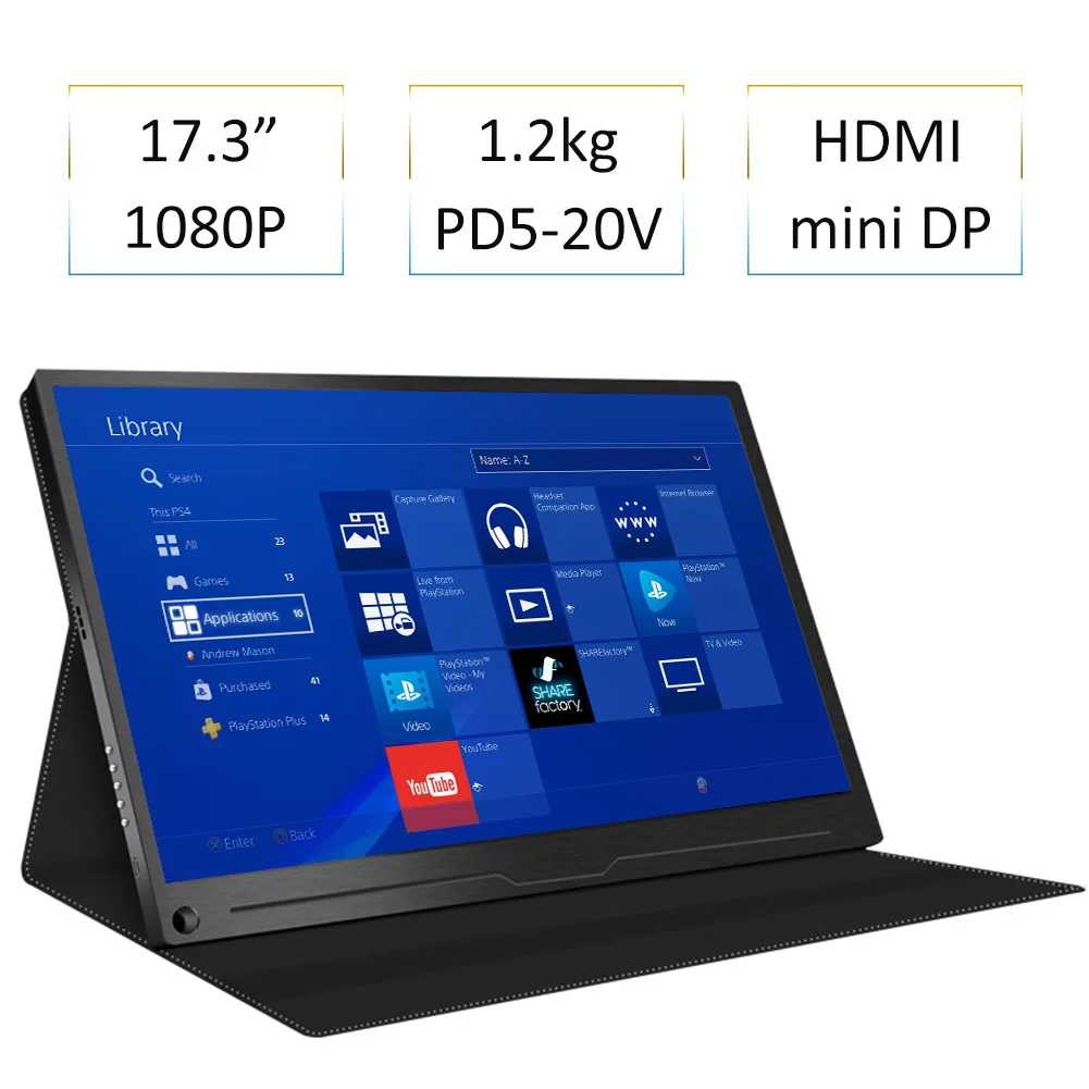 17,3 дюймов 1080P HDR ips игровой портативный монитор для PS4 xbox NS type C экран для mate 10 P20 Note10 S8 S9 Note S8 Macbookpro