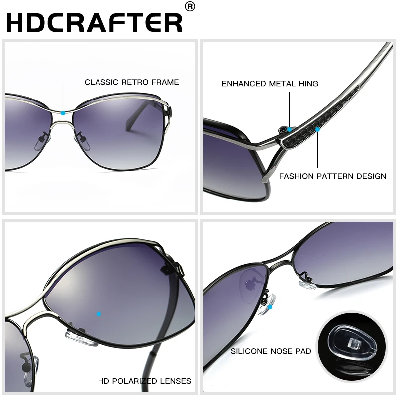 Clssic Sunglasses Woman Polarized Retro Vintage Ladies Luxury Brand Glasses For Female oculos feminino UV400 | Аксессуары для