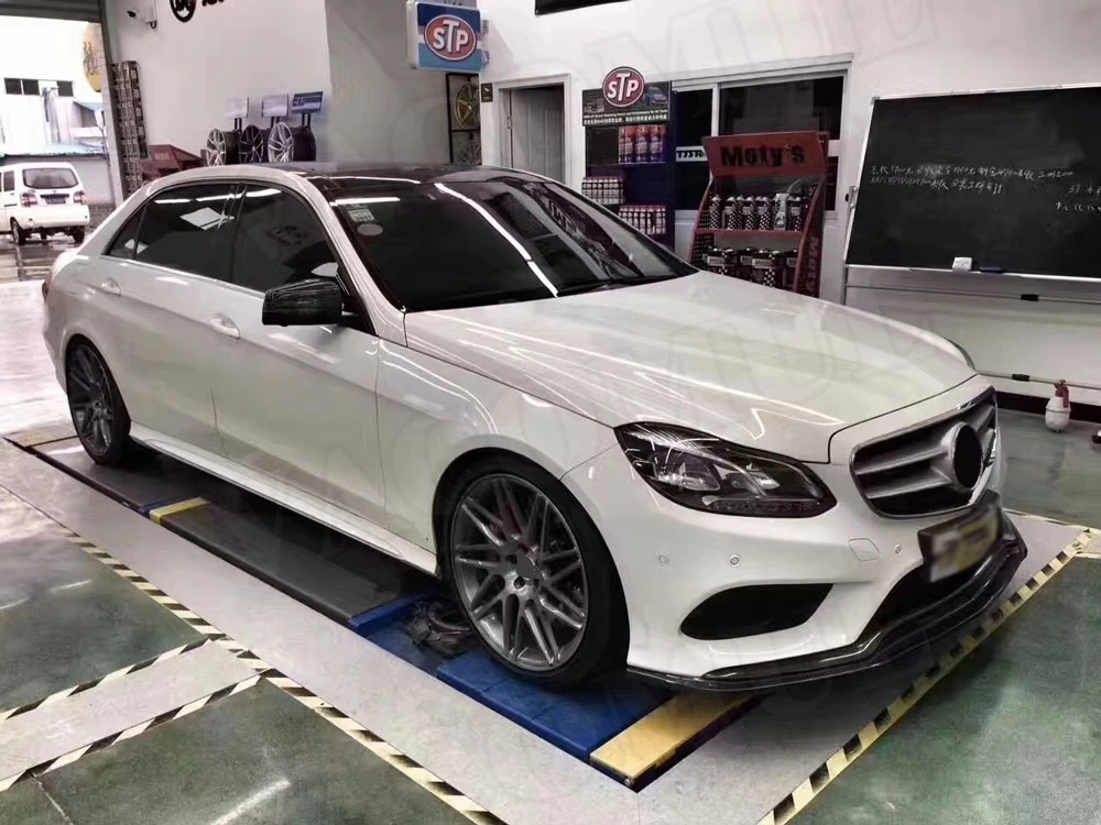 Передний спойлер из углеродного волокна для Mercedes Benz E Class E260 E300 E400 Sport Sedan 4 двери FRP защита Бампера