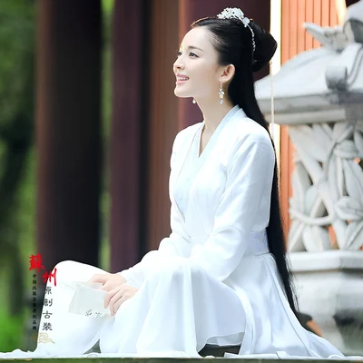 Белое сказочное платье Косплэй костюм Hanfu драма костюм для новые ТВ играть ZeTianJi истребитель Destiny актриса Сюй Yourong - Цвет: B Costume 165cmH