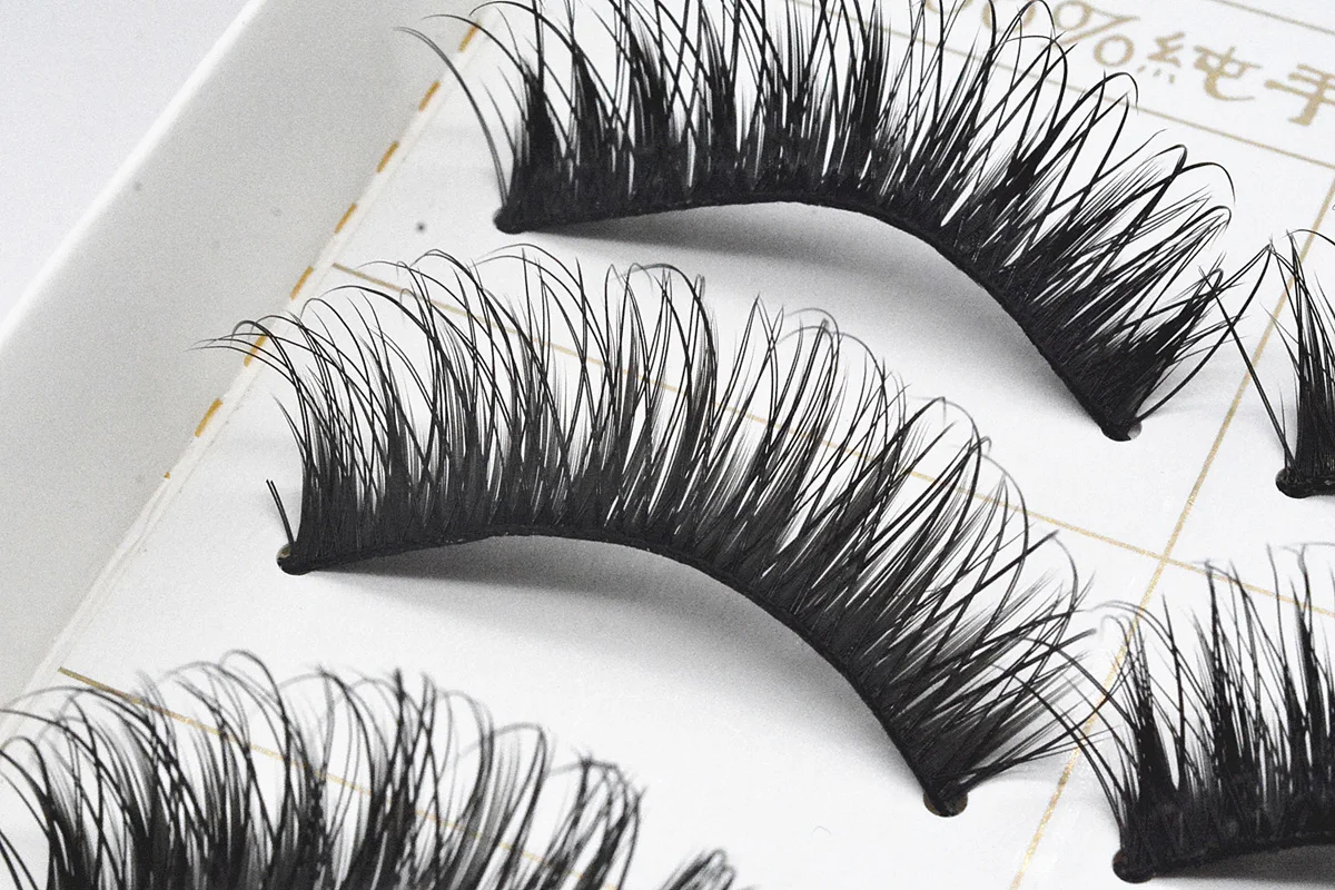 Косметические ресницы крест использование стойкий макияж Ложные натуральные