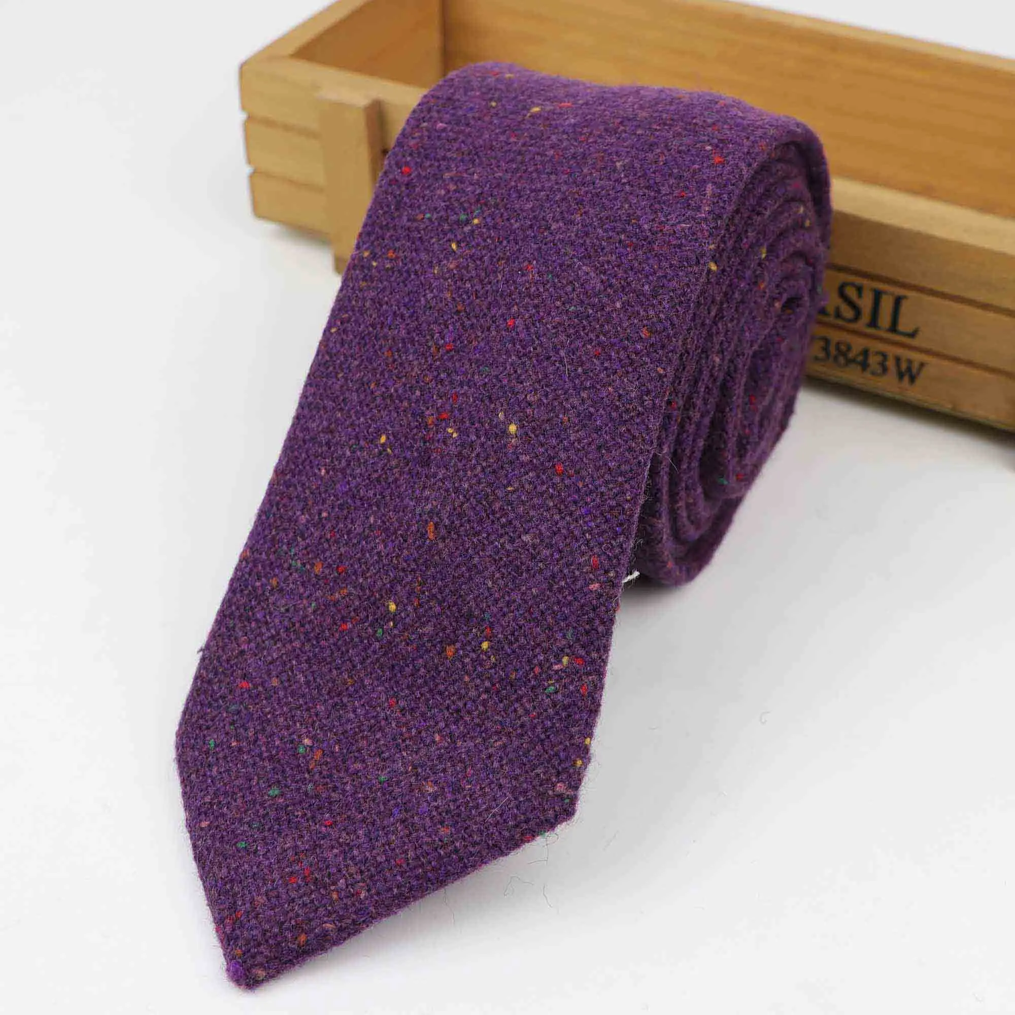 7 New Style Wool Viscose Tie 7cm Ties Fluffy Solid Color Corbata Slim Striped Necktie Cravat Clothing Accessories Warm Dot Ties - Цвет: 7