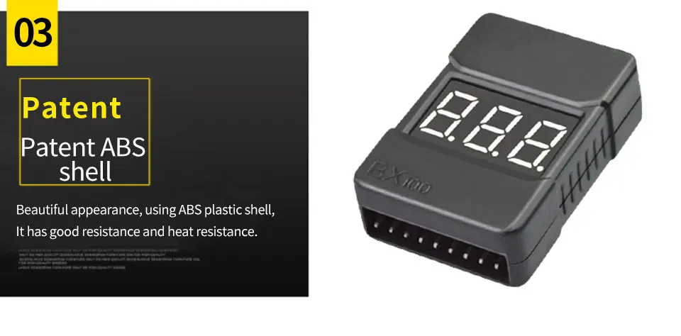 1 шт. BX100 вольтметр 1-8S Lipo тестер напряжения батареи/сигнал низкого напряжения/проверка напряжения батареи с двумя динамиками