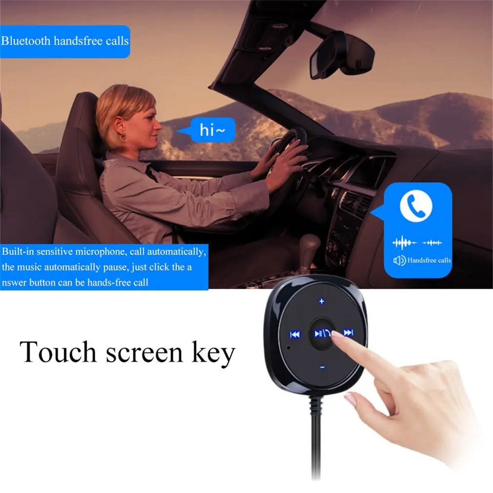 Беспроводной автомобильный комплект Bluetooth приемник громкой связи вызов 3 5 мм Aux
