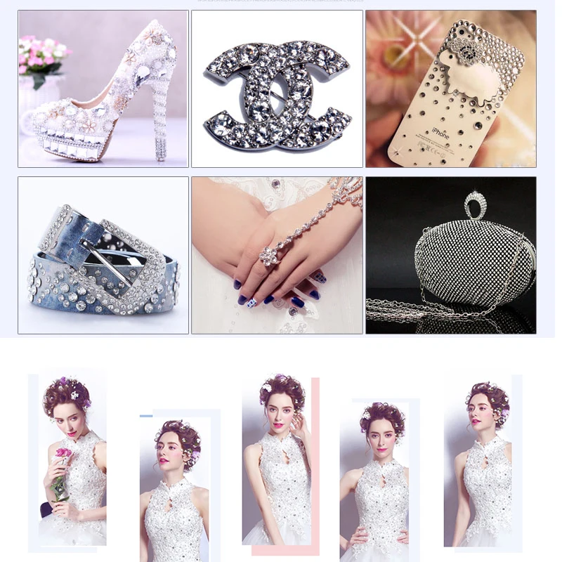 Качество AAAAA ss3 ss16 1440 шт. плоской задней Дизайн ногтей кристалл клей на не об