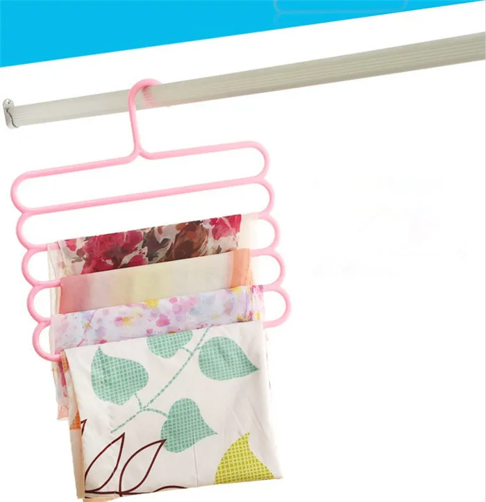 1PC 5 Layers Trousers Hanger Rack Bathroom Kitchen organizer Pants Holder Tie for Clothes OK 0878 | Дом и сад