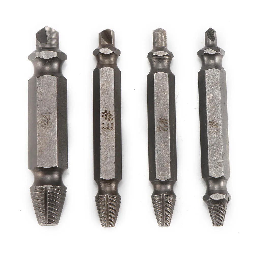 

4Pcs Guide Set Broken Damaged Bolt Remover Double Ended Damaged Screw Extractor Screw Extractor Drill Bits