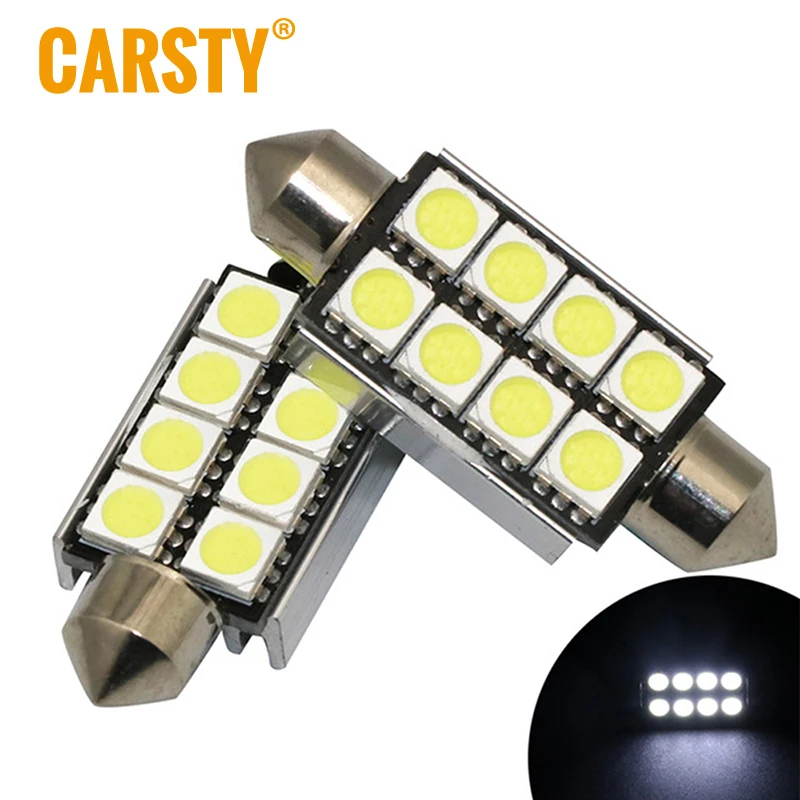 2шт 41 мм 42 C5W C10W canbus без ошибки Festoon 8 SMD led 5050 автомобильный номерной знак авто