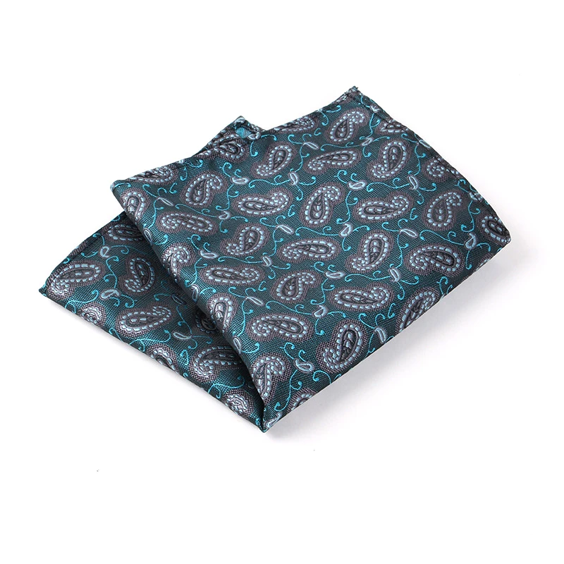 Bridegroom Evening Party Business Tuxedo Suit Polyester Silk Dark Green Cashew Nut Embroidery Pocket Square Towel Handkerchief | Аксессуары