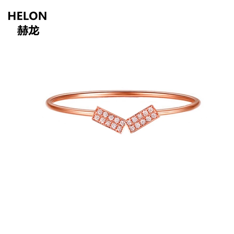 Женское кольцо из розового золота с натуральными бриллиантами 14 к | Украшения и