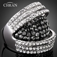 chran unique designer rhodium plated brand party jewelry ladies gifts wholesale fashion crystal engagement rings for women